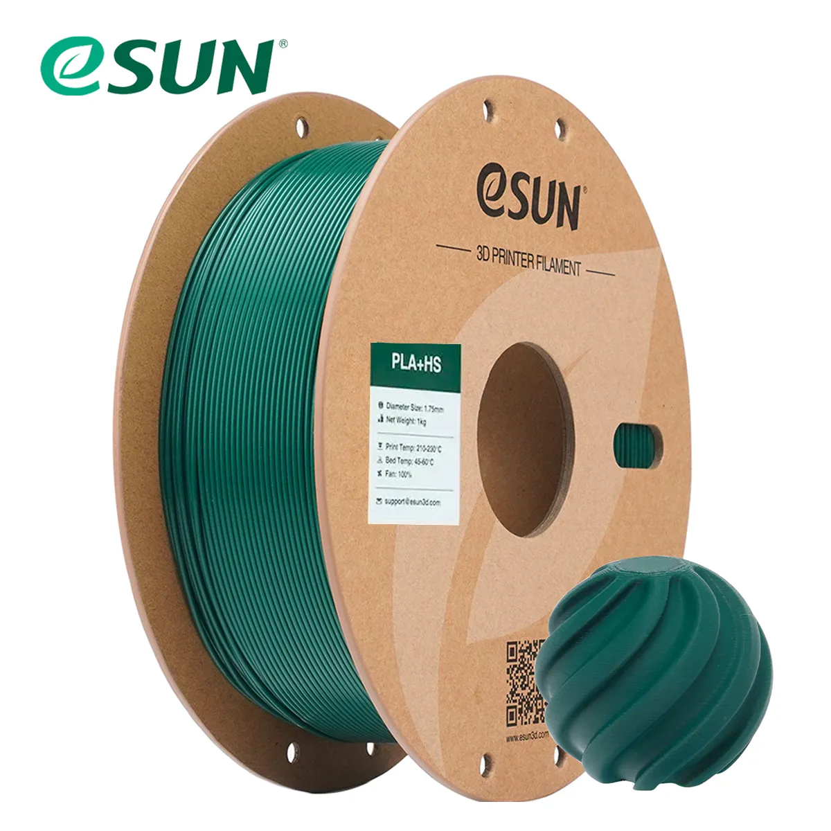 PLA+HS Alta velocidad esun holly green